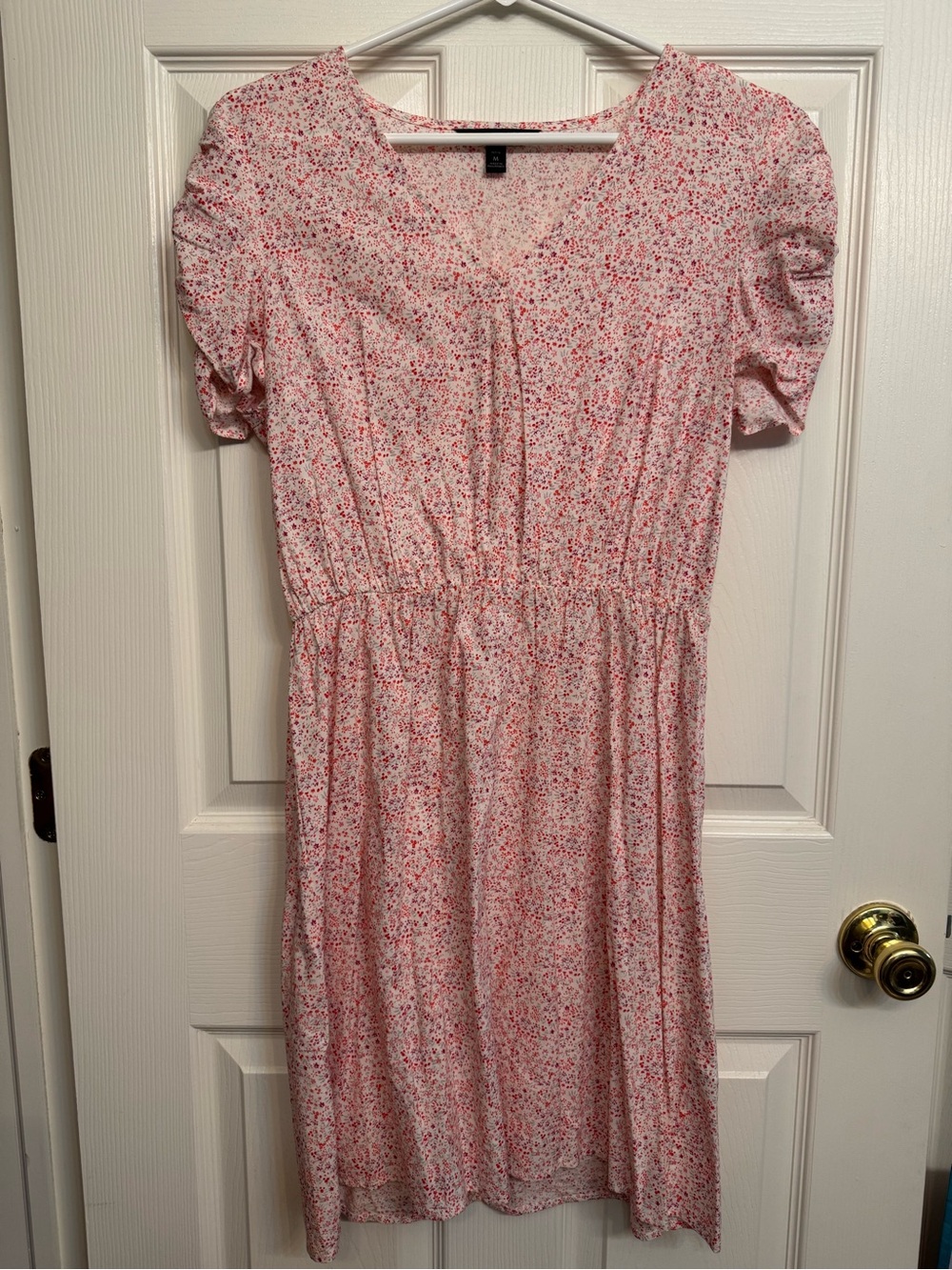 Banana Republic Petite Medium Floral Ruched Sleeve Mini Dress